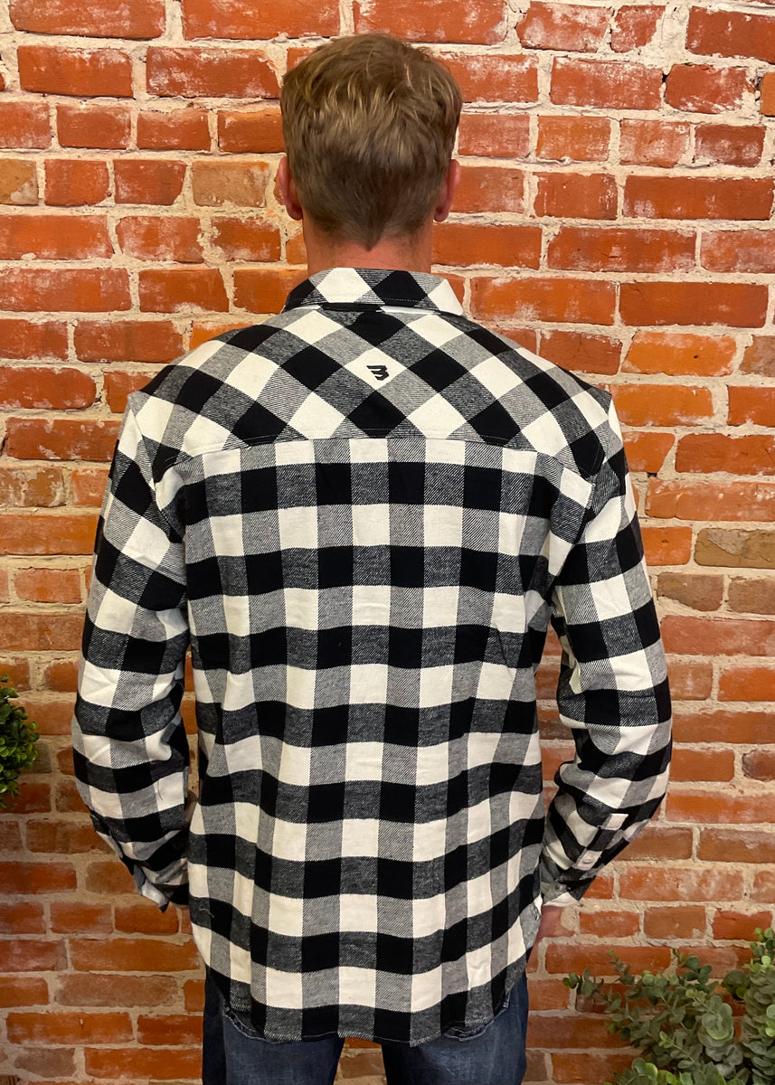 Black White Buffalo Plaid Flannel Shirt – Brick Road Boutique