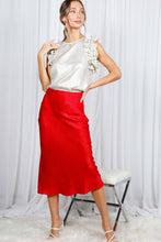Metallic Bias Cut Slip Midi Skirt