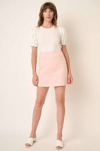 Pink Tweed Mini Skirt