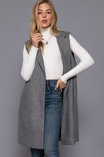 Heather Grey Notched Collar Open Vest