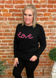 Black "Love" Sweater