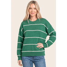Blanket Stitch Striped Sweater (Multiple Colors)