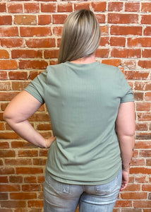 Rib Knit Tee (Multiple Colors)