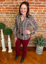 Sheer Long Sleeve Floral Print Top
