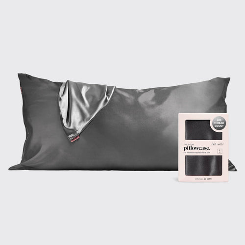 Charcoal Satin King Pillowcase