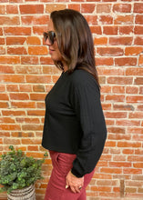 Black Textured Crop Sweater