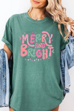 Merry and Bright Graphic Garment Dyed Tee: BERRY / XL