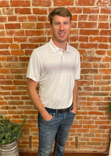White Ombre Stripe Polo