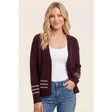 Burgundy Honeycomb Textured Cardigan