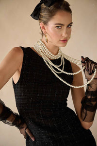 Black Tweed Mini Dress