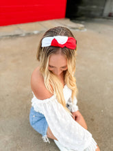 Two-Toned White/Red Structured Headband