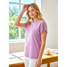 Pink Lace Inset Sleeve Top