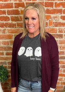 Heather Charcoal Hey Boo Tee