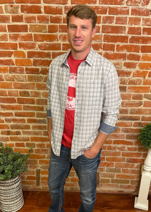 Grey & White Plaid Shirt
