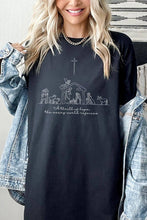 A Thrill of Hope Nativity Graphic Heavy Cotton Tee: NAVY / M