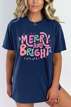 Merry and Bright Graphic Garment Dyed Tee: BERRY / M