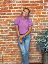 Ribbed Puff Sleeve Top (Multiple Colors)