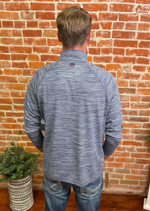 Heather Navy Mock Neck Pullover
