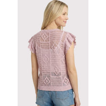 Mauve Crochet Style Cardigan