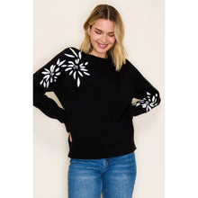 Black Floral Embroidered Sweater