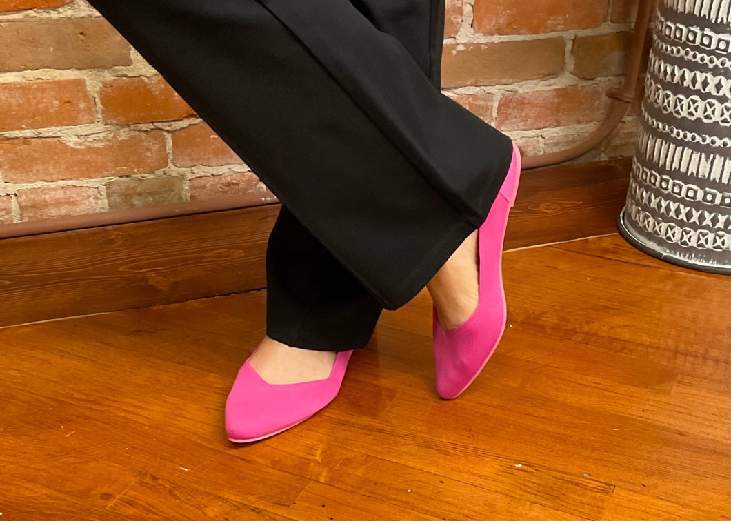 Hot Pink Pointed Toe Flat - Main Image
