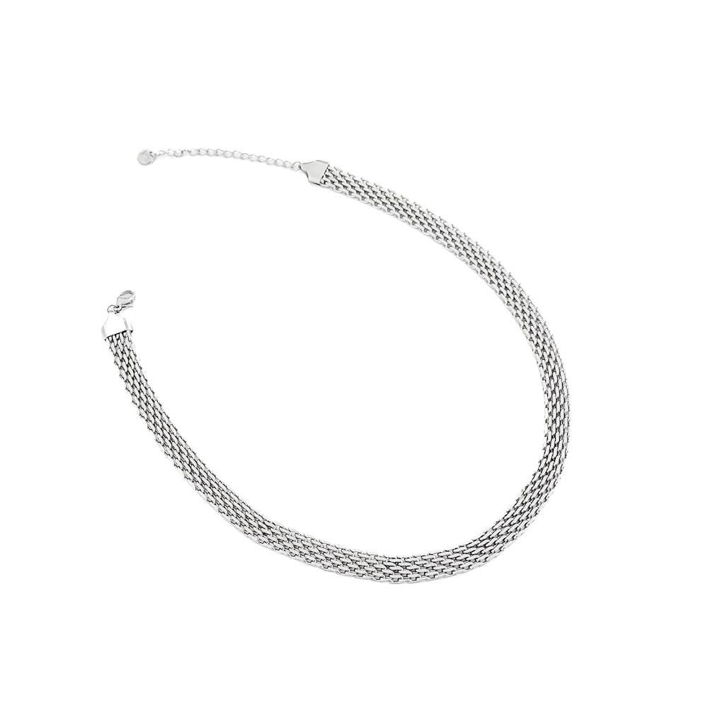Addelynn Mesh Necklace - WATERPROOF: Silver