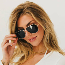 April Aviator Sunglasses: Gold/Black Lens