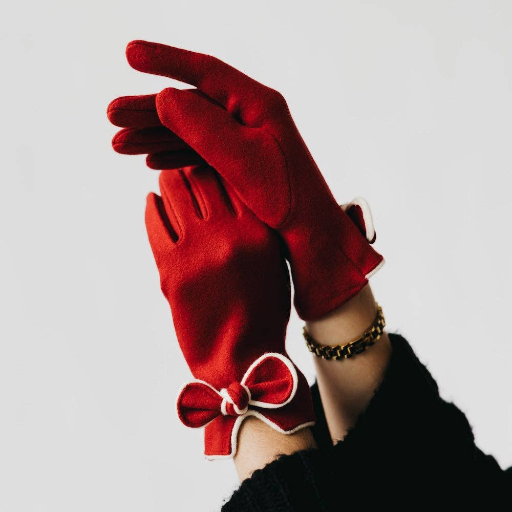 Bow Gloves: Red