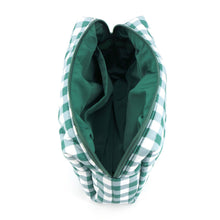 Gingham Check Pattern Quilted Puffer Pouch: Red