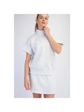 Light Heather Grey Short Sleeve Quarter Zip Top