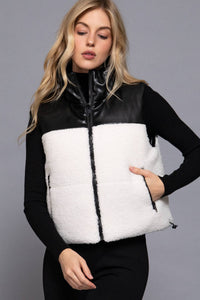 Black & Sherpa Reversible Vest
