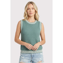 Dark Jade Sleeveless Waffle Knit Sweater