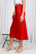 Metallic Bias Cut Slip Midi Skirt