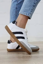 Striped Lace-up Canvas Sneakers