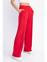 Red Pintuck Scuba Pants