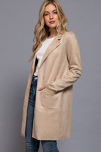 Taupe Open Front Faux Suede Jacket