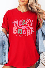 Merry and Bright Graphic Garment Dyed Tee: BERRY / L