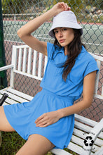 BUTTER SHORT SLEEVE QUARTER ZIP ROMPER: Black / S-M-L(2-2-2)