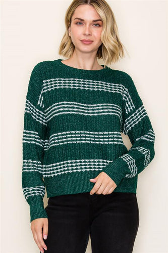 Striped & Textured Pullover (Multiple Colors Available)