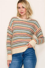 Texture Striped Crew Neck Pullover (Multiple Colors Available)