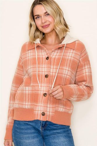 Salmon Hooded Shacket