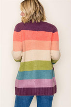 Plum & Orange Color Blocked Cardigan