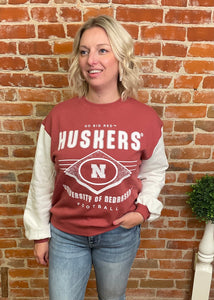 Vintage Red NE Diamond Football Crewneck
