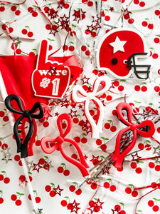 Red & White Bow Claw Clip