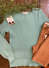 Liverpool Ocean Long Sleeve Ribbed Sweater