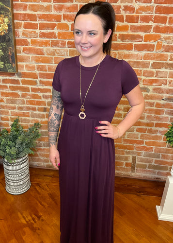 Plum Knit Maxi Dress