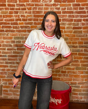 White Nebraska Short Sleeve Sweater