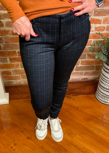 Liverpool Deep Navy Windowpane Kelsey Trouser