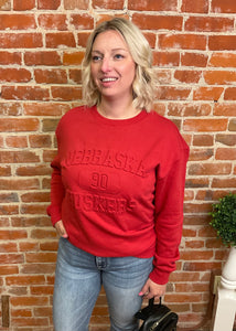 Nebraska Embossed Crewneck