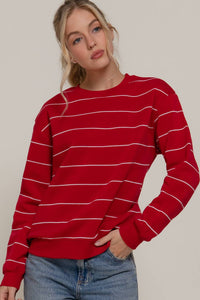 Red & Ivory Fleece Lined Sweatshirt